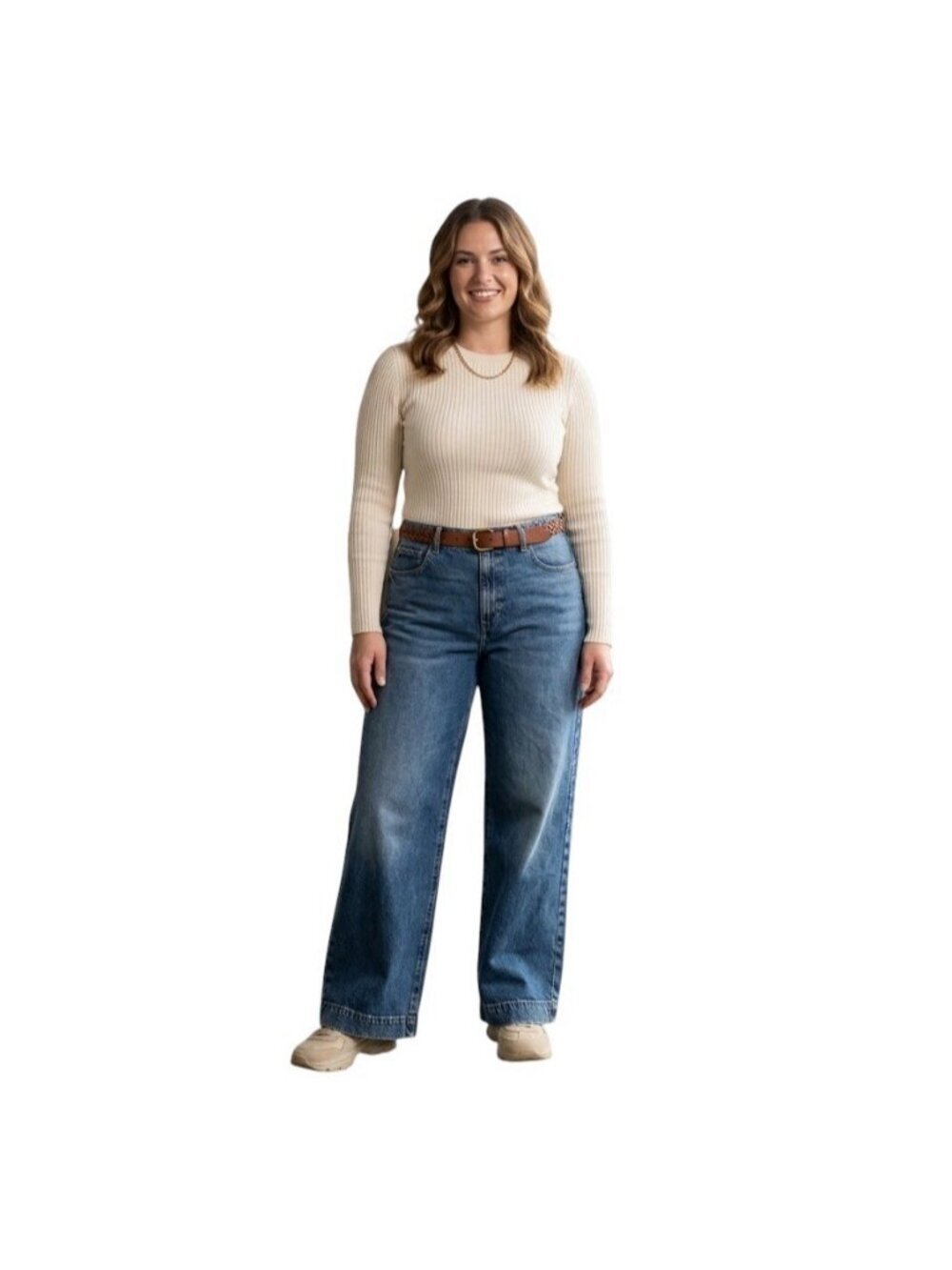 Lauren Ralph Lauren Women's Size 16 High Rise Wide Leg Jeans Medium Wash Cotton